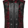 Gilet brocart à rivets Noir et Rouge Gilet brocart à rivets Noir et Rouge