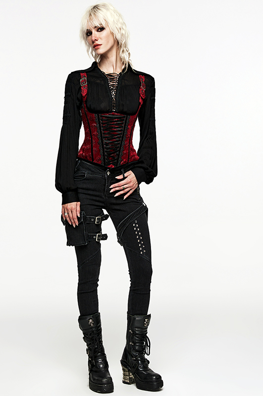 Chemise à laçage Noire