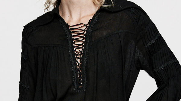 Chemise à laçage Noire