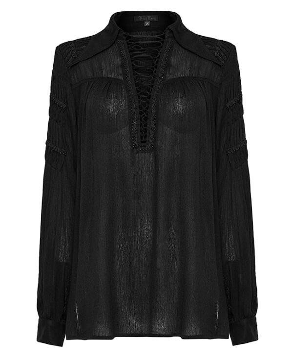 Chemise à laçage Noire