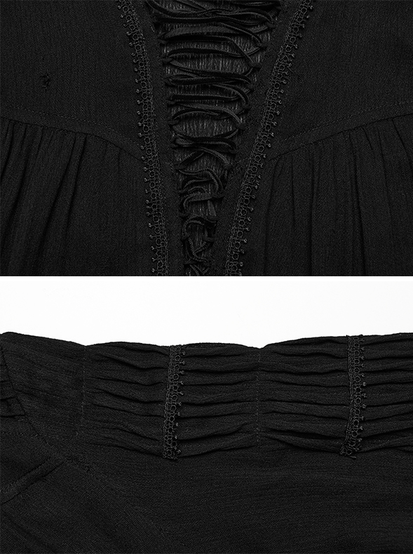 Chemise à laçage Noire