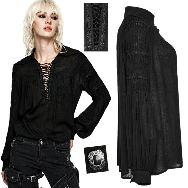 Chemise à laçage Noire