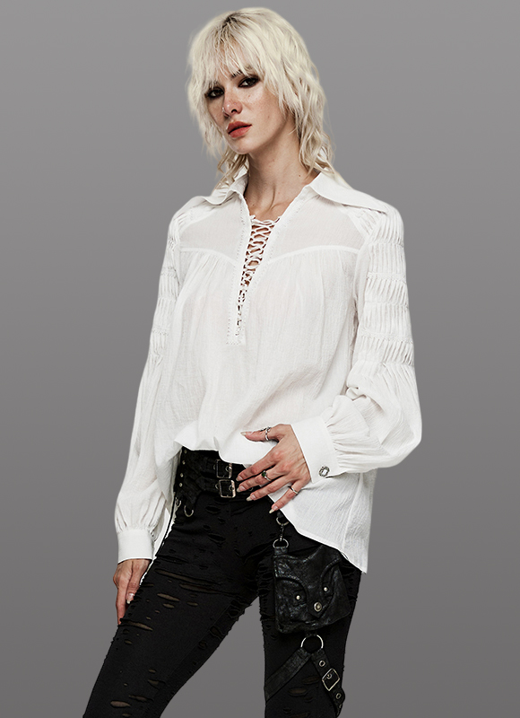 Chemise à laçage Blanche