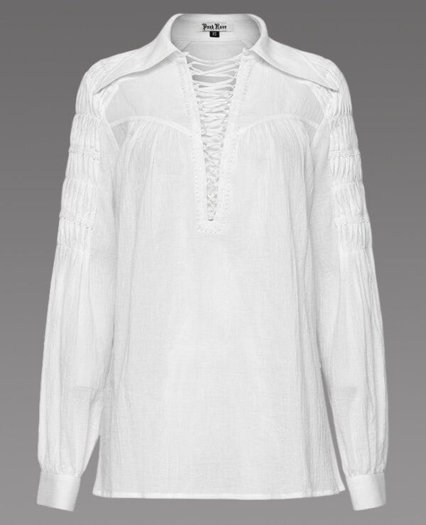 Chemise à laçage Blanche