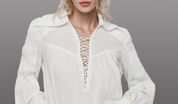 Chemise à laçage Blanche