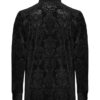 Chemise velours à brocart en relief Noire