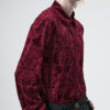 Chemise velours à brocart en relief Rouge