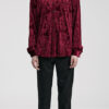 Chemise velours à brocart en relief Rouge