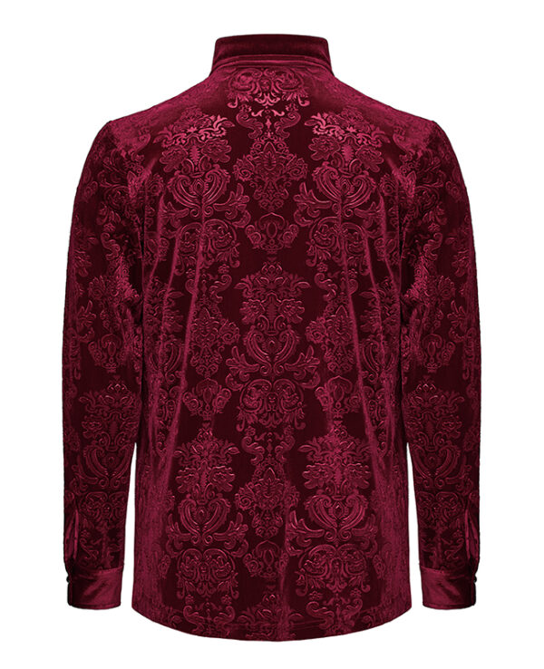 Chemise velours à brocart en relief Rouge
