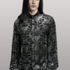 Chemise en velours à motifs en dentelle Argentée Chemise en velours à motifs en dentelle Argentée