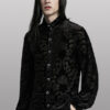 Chemise en velours à motifs en dentelle Noire Chemise en velours à motifs en dentelle Noire