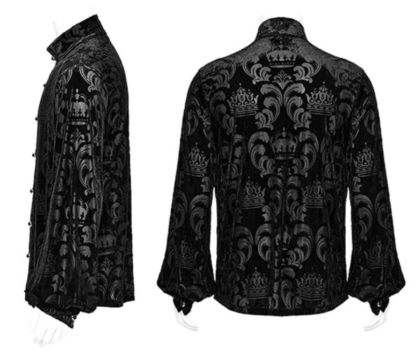 Chemise en velours à motifs en dentelle Noire Chemise en velours à motifs en dentelle Noire
