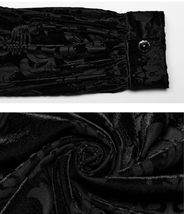 Chemise en velours à motifs en dentelle Noire Chemise en velours à motifs en dentelle Noire