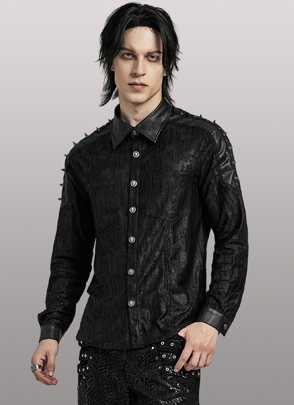 Chemise effet déchiré à spikes