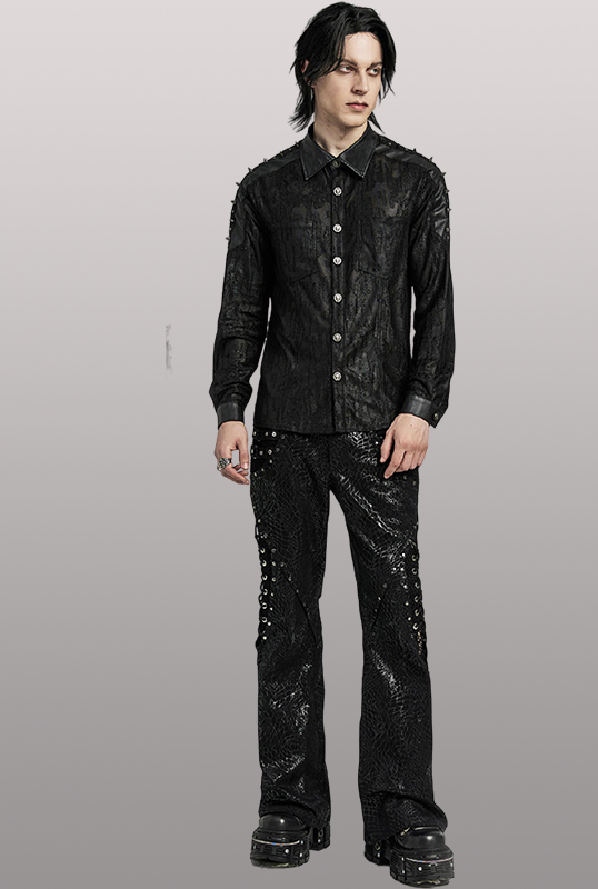 Chemise effet déchiré à spikes