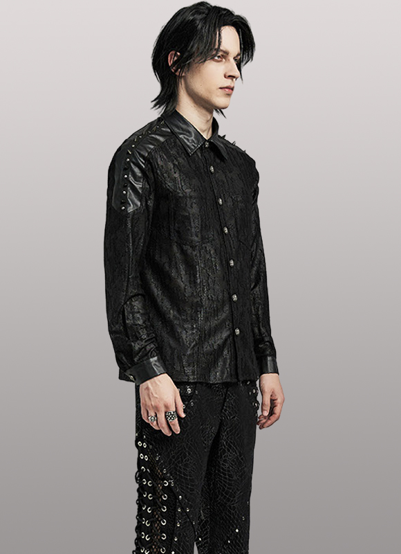 Chemise effet déchiré à spikes