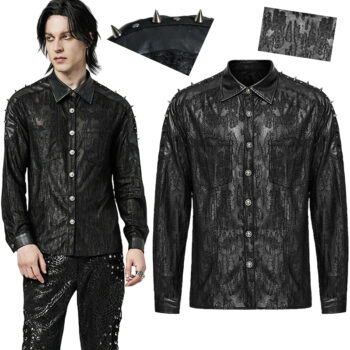 Chemise effet déchiré à spikes