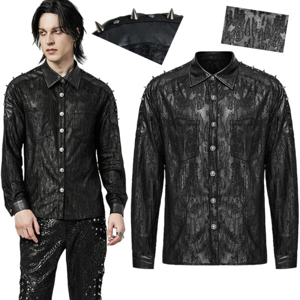 Chemise effet déchiré à spikes