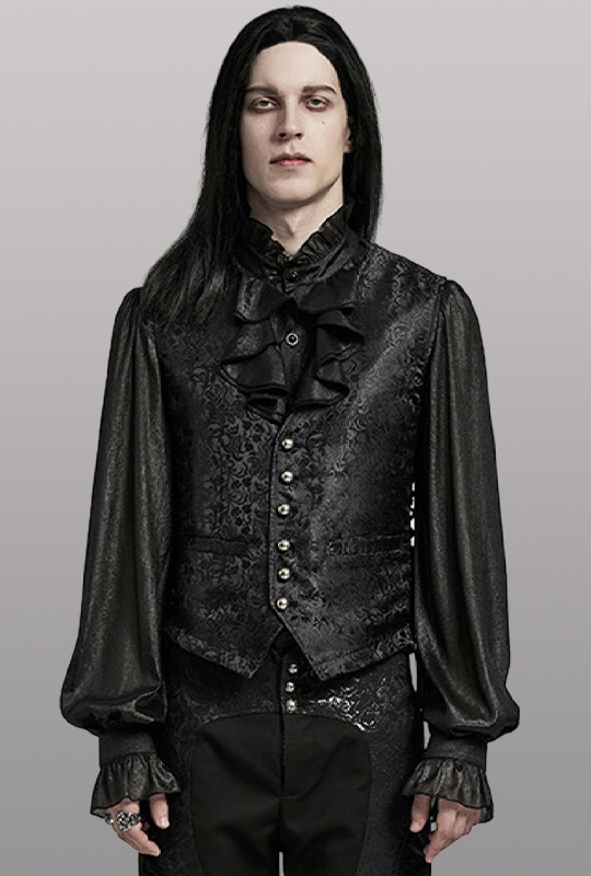 Gilet brocart à laçages