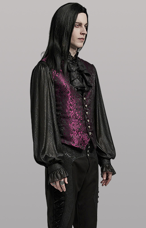 Gilet brocart bicolore à laçages Gilet brocart bicolore à laçages