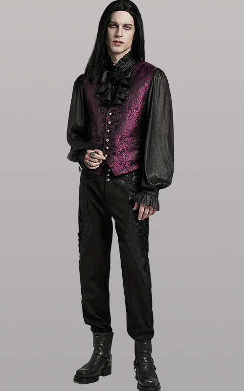 Gilet brocart bicolore à laçages Gilet brocart bicolore à laçages