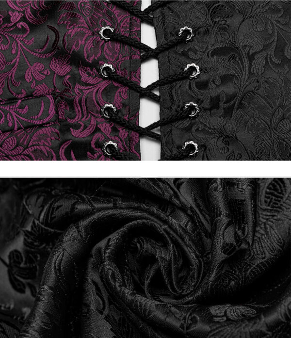 Gilet brocart bicolore à laçages Gilet brocart bicolore à laçages