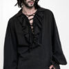 Chemise pirate steampunk à jabot Noire