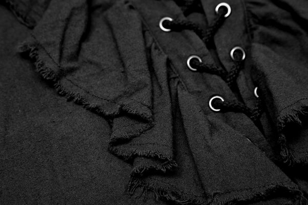 Chemise pirate steampunk à jabot Noire