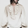Chemise pirate steampunk à jabot Blanche