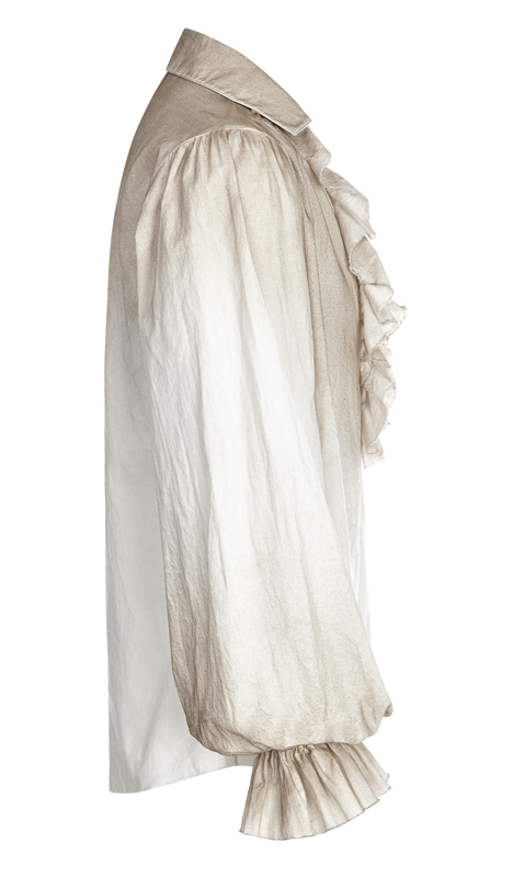 Chemise pirate steampunk à jabot Blanche