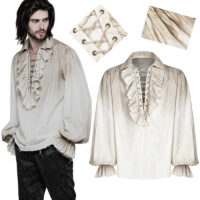 Chemise steampunk pirate vieillie homme Punk Rave WY-873-WH.