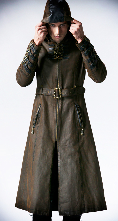 Manteau à capuche patiné bronze