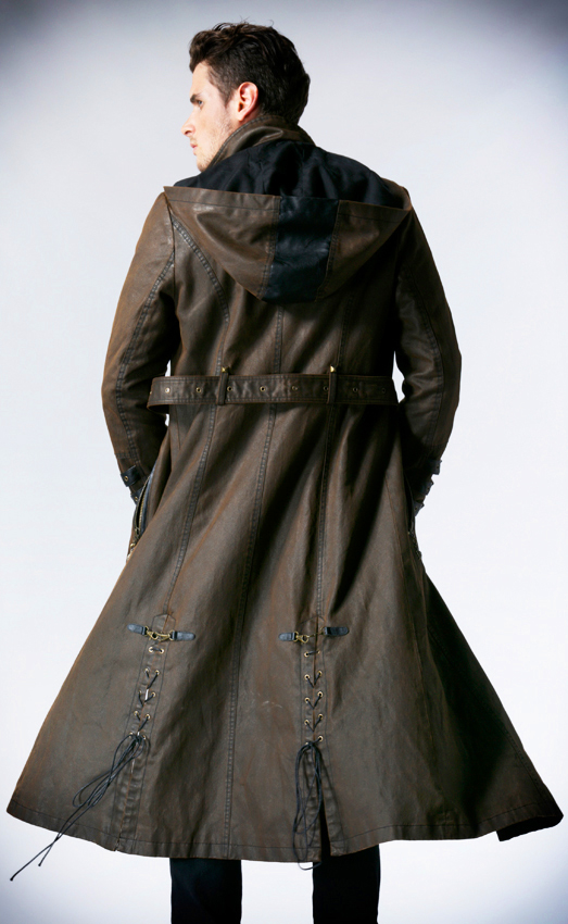 Manteau à capuche patiné bronze