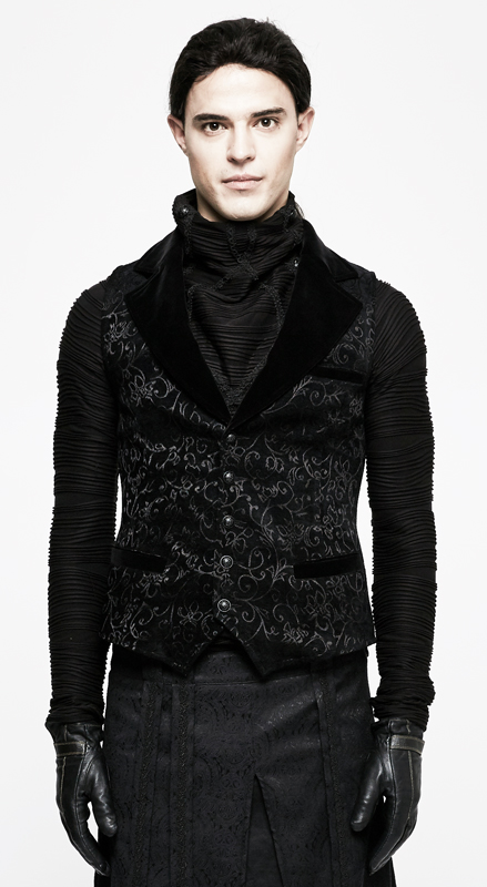 Gilet jacquard avec inserts en velours Gilet jacquard avec inserts en velours