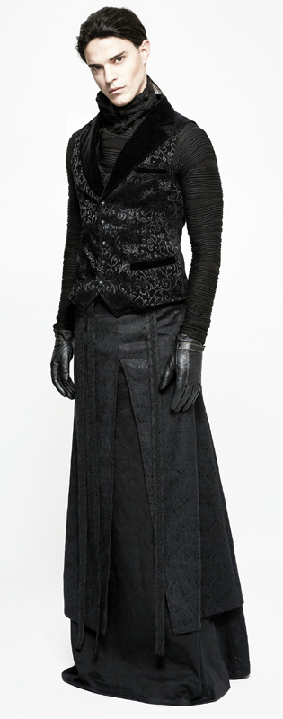 Gilet jacquard avec inserts en velours Gilet jacquard avec inserts en velours