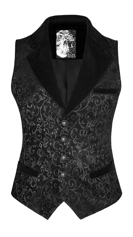 Gilet jacquard avec inserts en velours Gilet jacquard avec inserts en velours