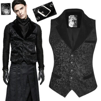 Gilet jacquard avec inserts en velours