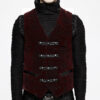 Gilet velours jacquard rouge baroque