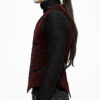 Gilet velours jacquard rouge baroque