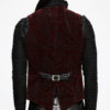 Gilet velours jacquard rouge baroque
