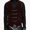 Gilet velours jacquard rouge baroque