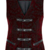 Gilet velours jacquard rouge baroque