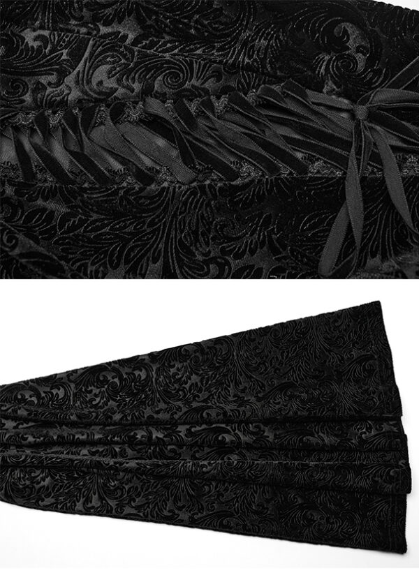 Pantalon évasé en velours jacquard Noir