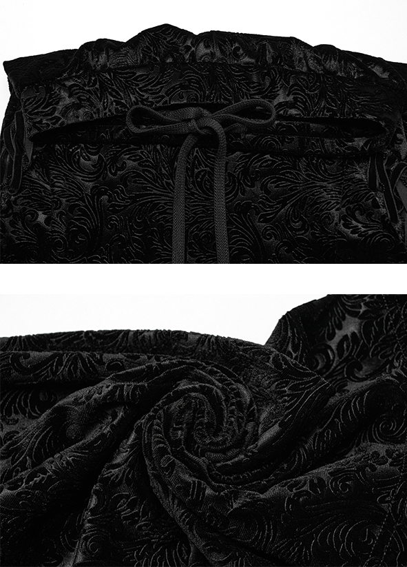 Pantalon évasé en velours jacquard Noir