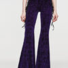 Pantalon évasé en velours jacquard Violet