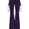 Pantalon évasé en velours jacquard Violet