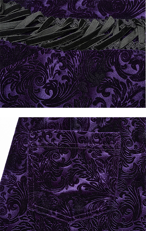 Pantalon évasé en velours jacquard Violet