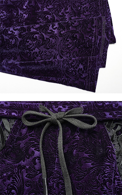 Pantalon évasé en velours jacquard Violet