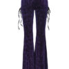 Pantalon évasé en velours jacquard Violet