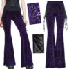 Pantalon évasé en velours jacquard Violet